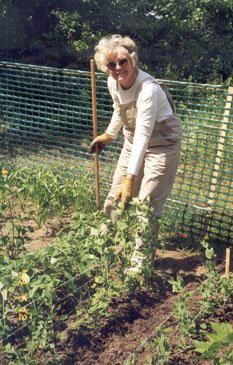 Joann in her garden